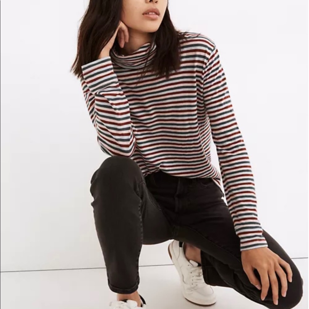 Madewell striped turtle neck